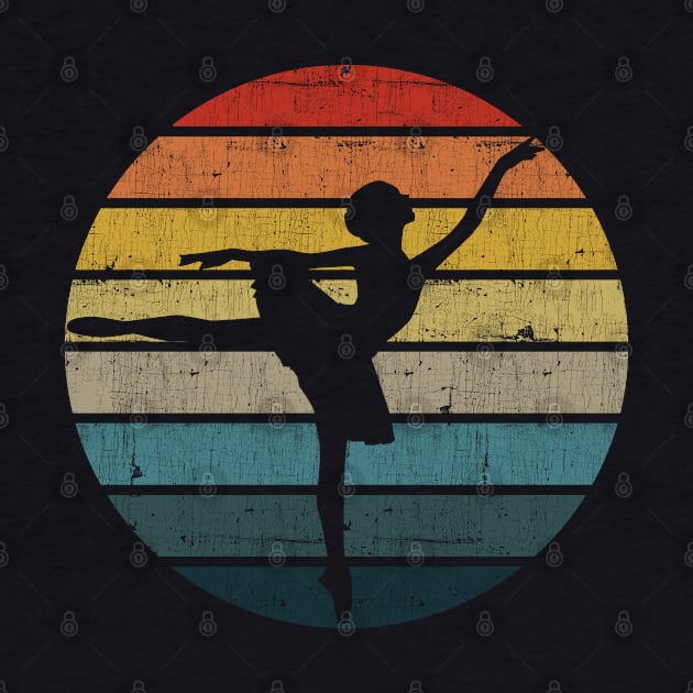 Ballet Ballerina Silhouette On A Distressed Retro Sunset product by theodoros20